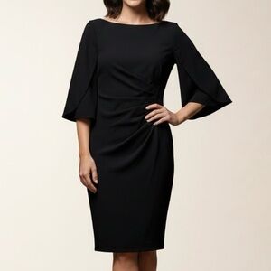 DKNY Black Ribbed Midi Dress Quiet Luxury 90s Minimalist Old Money Chic Y2K